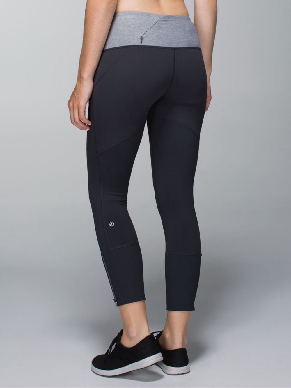 Lululemon Rebel Runner Crop Deep Coal / Heathered Slate